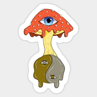 YinYang Shroom Sticker